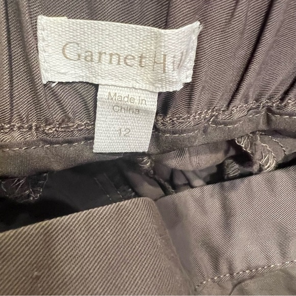 Garnet Hill 12 Olive green elastic waist pull on crop pant tencel - Picture 6 of 7